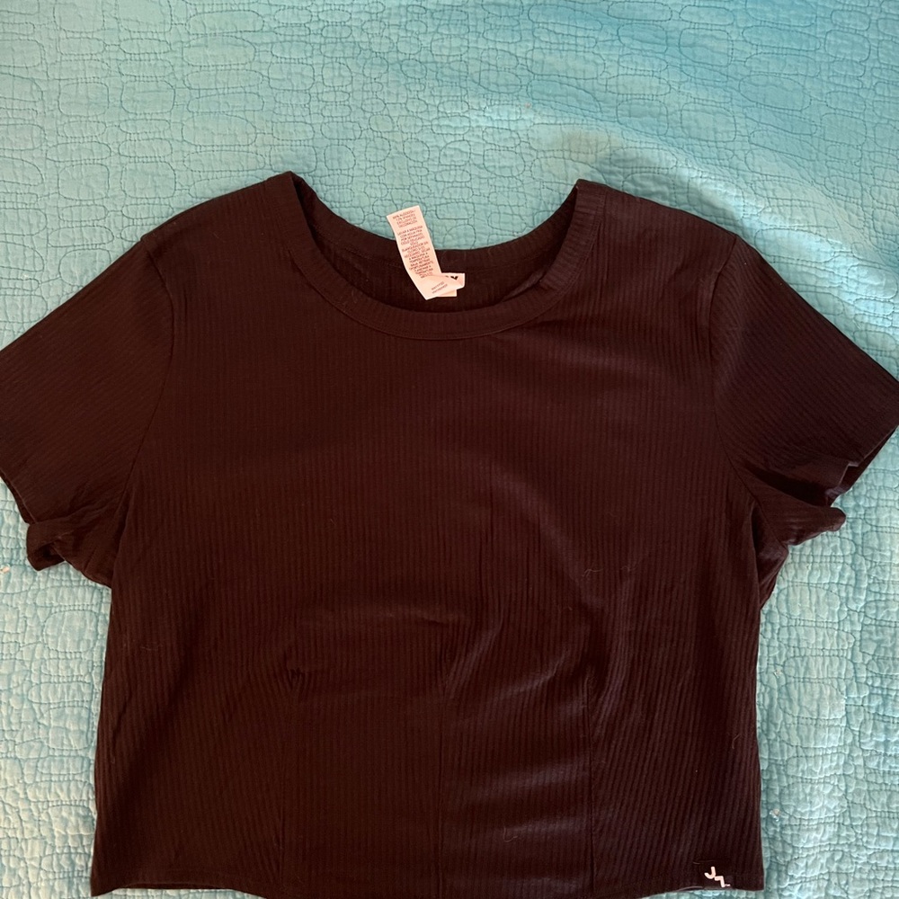 Joy Lab woman’s athletic black corset style tshirt
